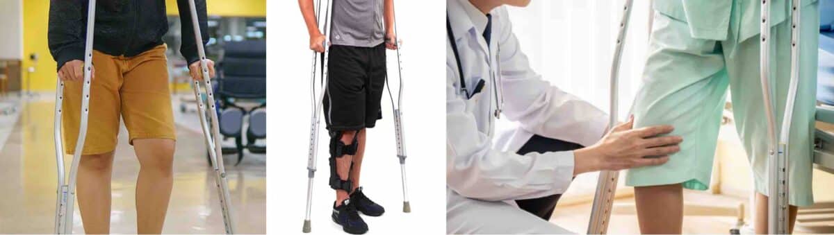 Muletas para proteção do Joelho - Clínica do Joelho